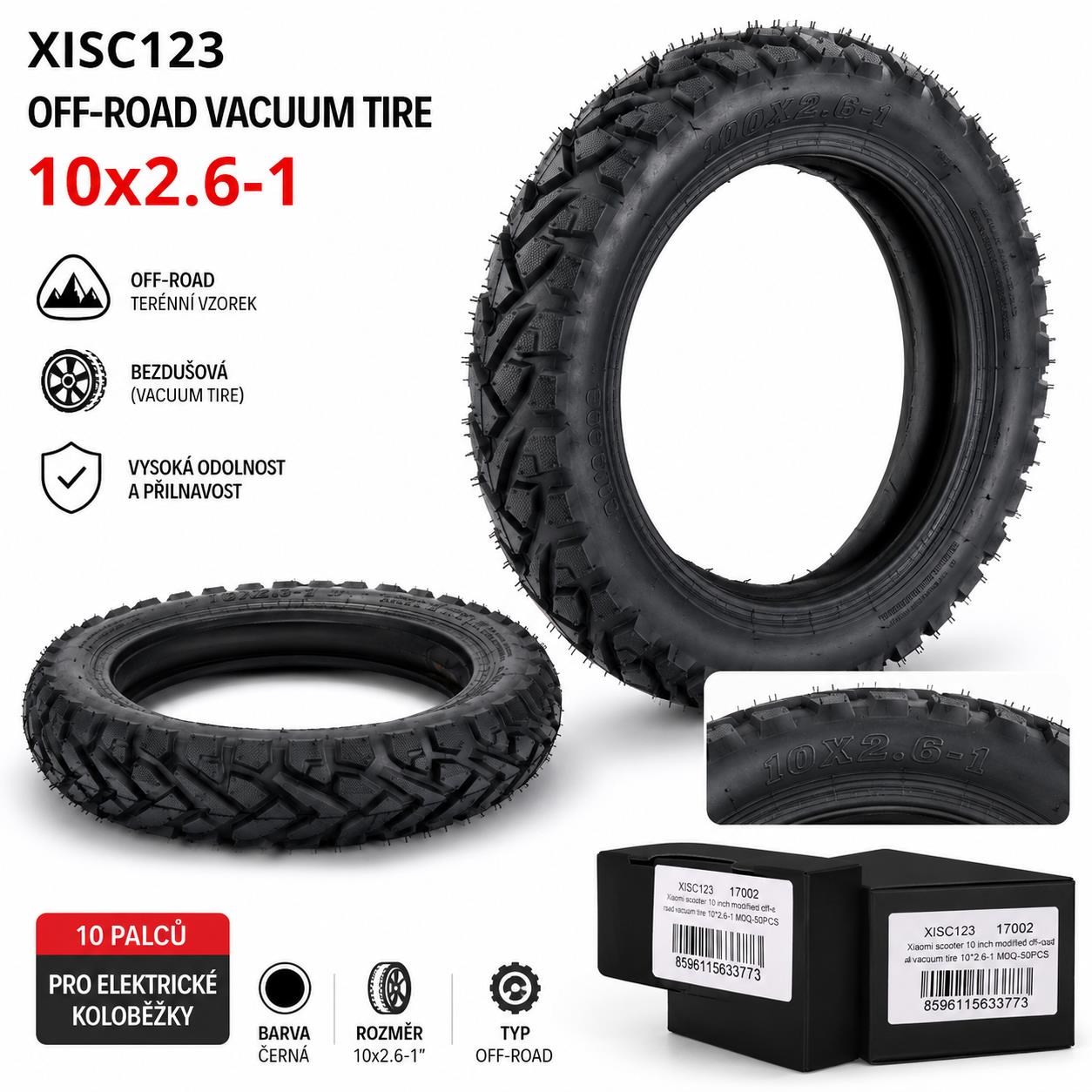 Electric Scooter Tubeless Off Road Tire 10x2-6.10 