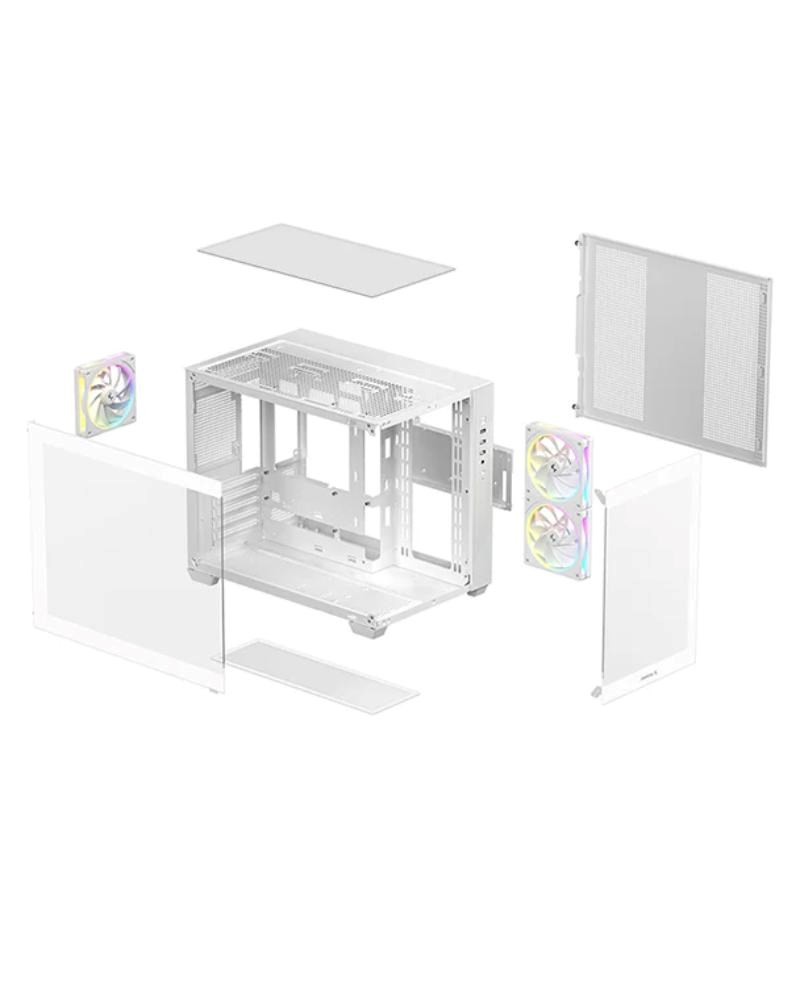 DEEPCOOL Case CG330 3F,  mATX,  Průhledná bočnice,  3x120mm ARGB Fan,  bílá0 