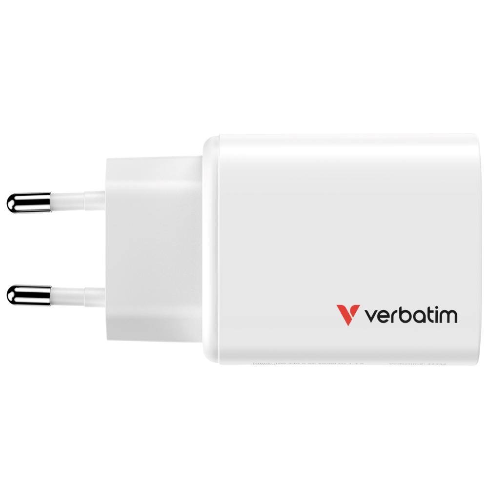VERBATIM GaN Nabíječka Essentials 65W,  2xUSB-C,  1xUSB-A,  bílá3 