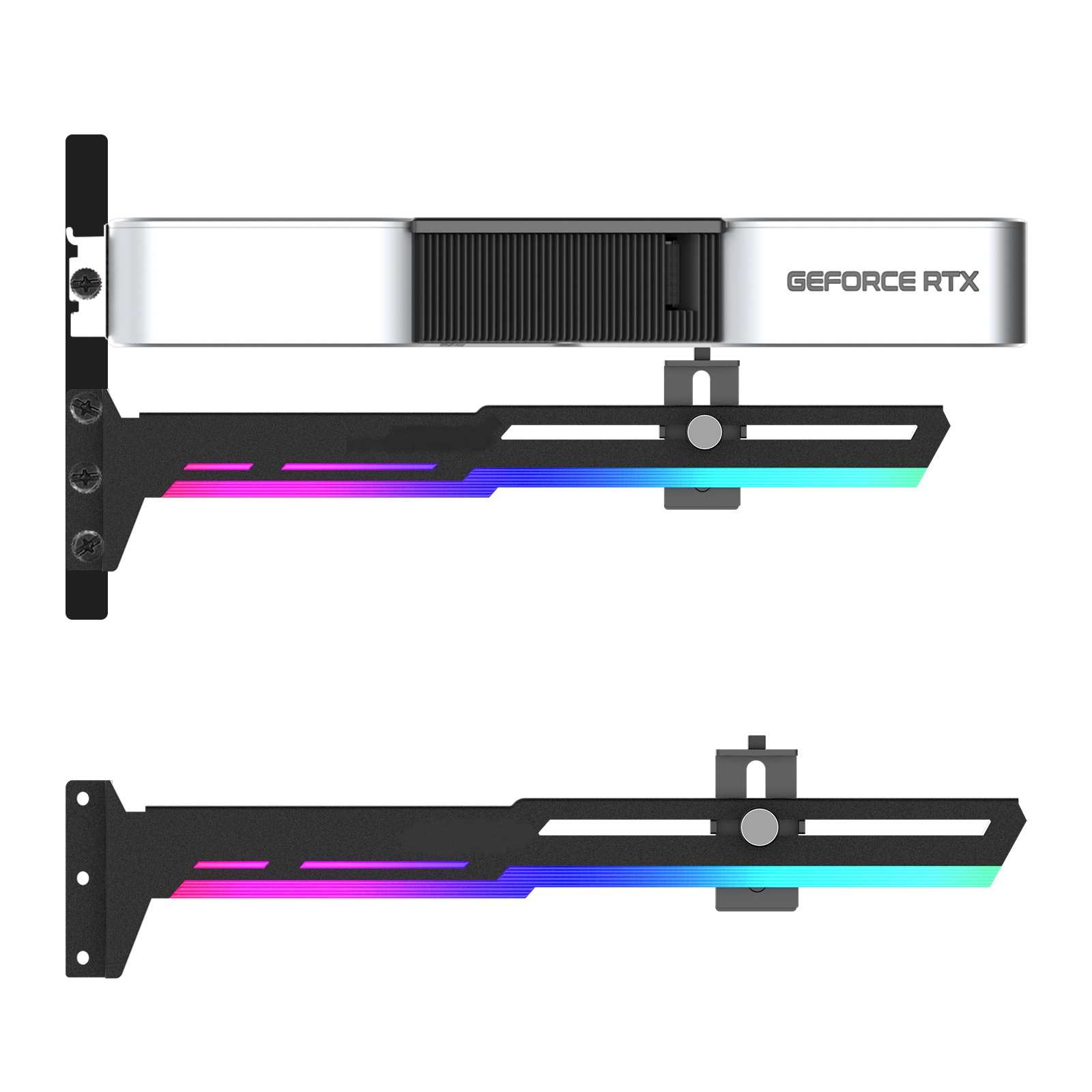 BAZAR - 1stCool Podpěra GPU Kovový držák ARGB,  černá - Rozbaleno (Komplet)0 