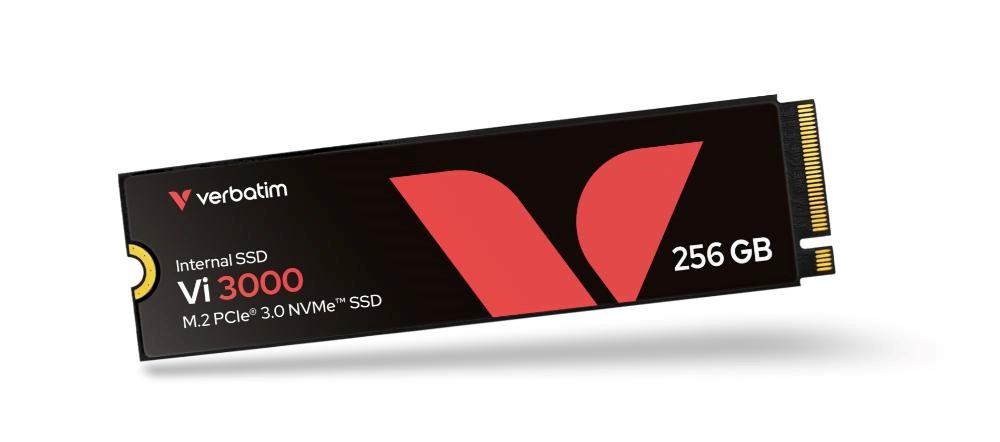 VERBATIM SSD Vi3000 Internal PCIe NVMe M.2 SSD 256GB ,  W 1300/  R 3300 MB/ s1 