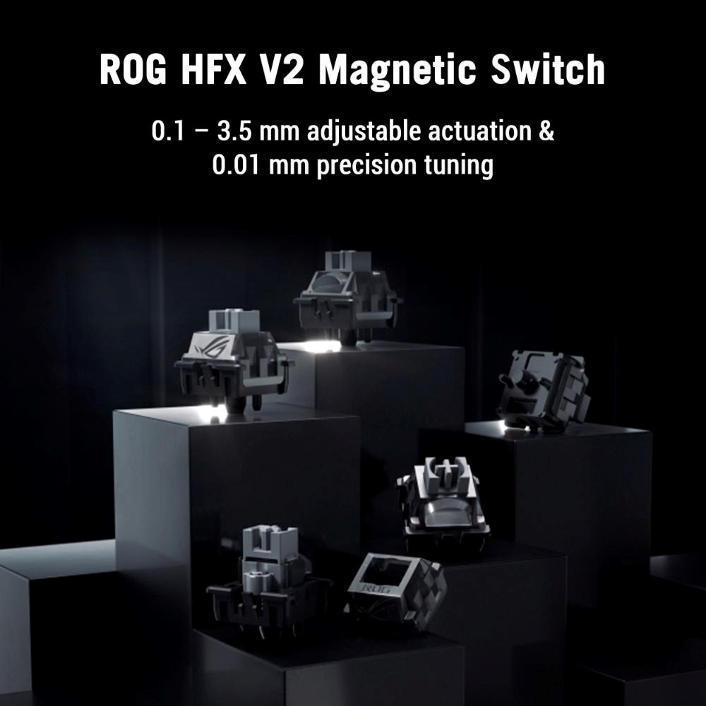 ASUS klávesnice ROG Azoth 96 HE,  Mechanická,  Bezdrátová,  BT,  RF 2.4GHz,  CZ/ SK,  černá11 