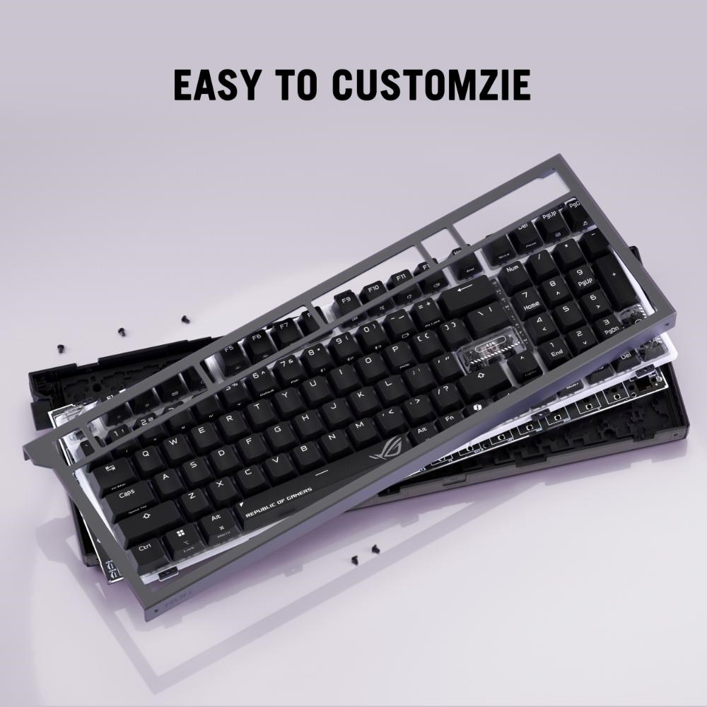 ASUS klávesnice ROG Strix Morph 96 WL,  Mechanická,  Bezdrátová,  CZ/ SK,  černá9 