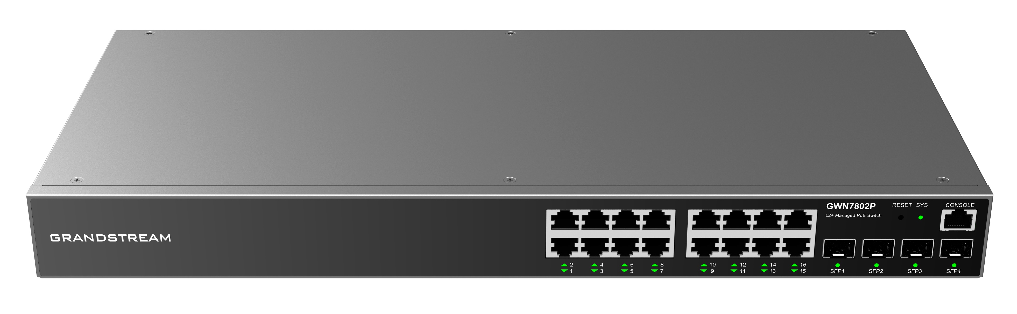 Grandstream GWN7802P Layer 2+ Managed Network PoE Switch 16 portů /  4 SFP5 