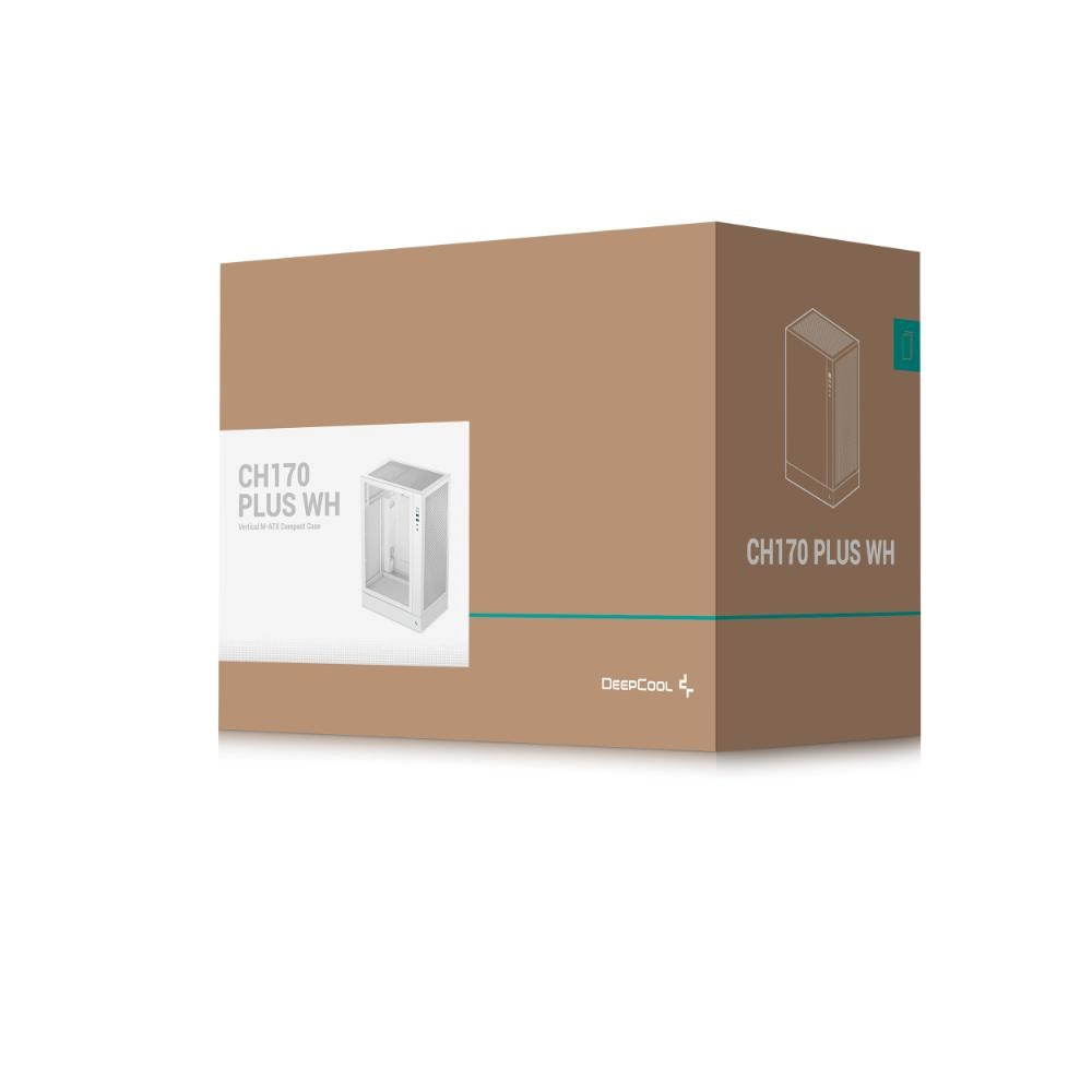DEEPCOOL Case CH170 PLUS WH,  ATX,  Průhledná bočnice,  bílá10 