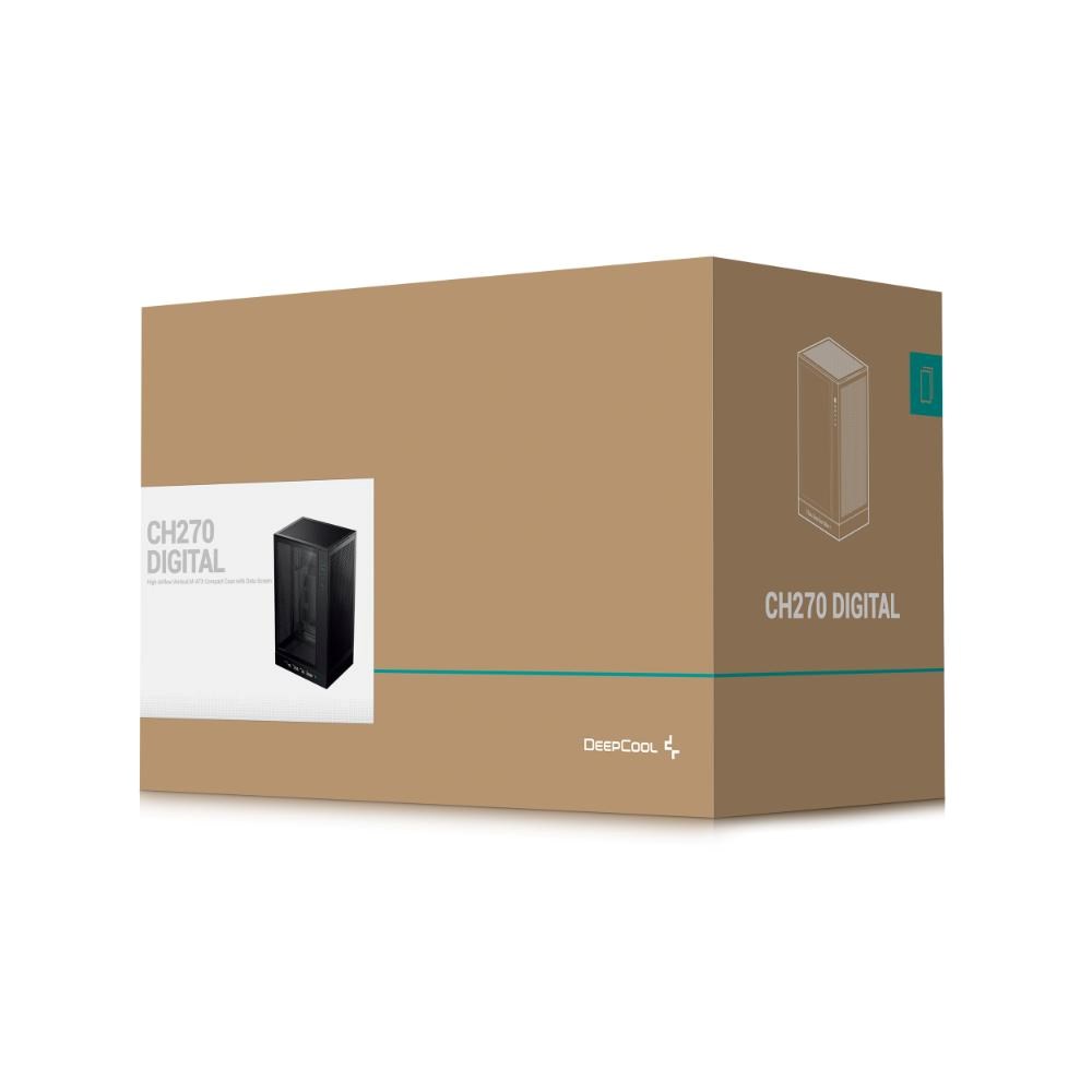 DEEPCOOL Case CH270 PLUS,  mATX,  Průhledná bočnice,  černá10 