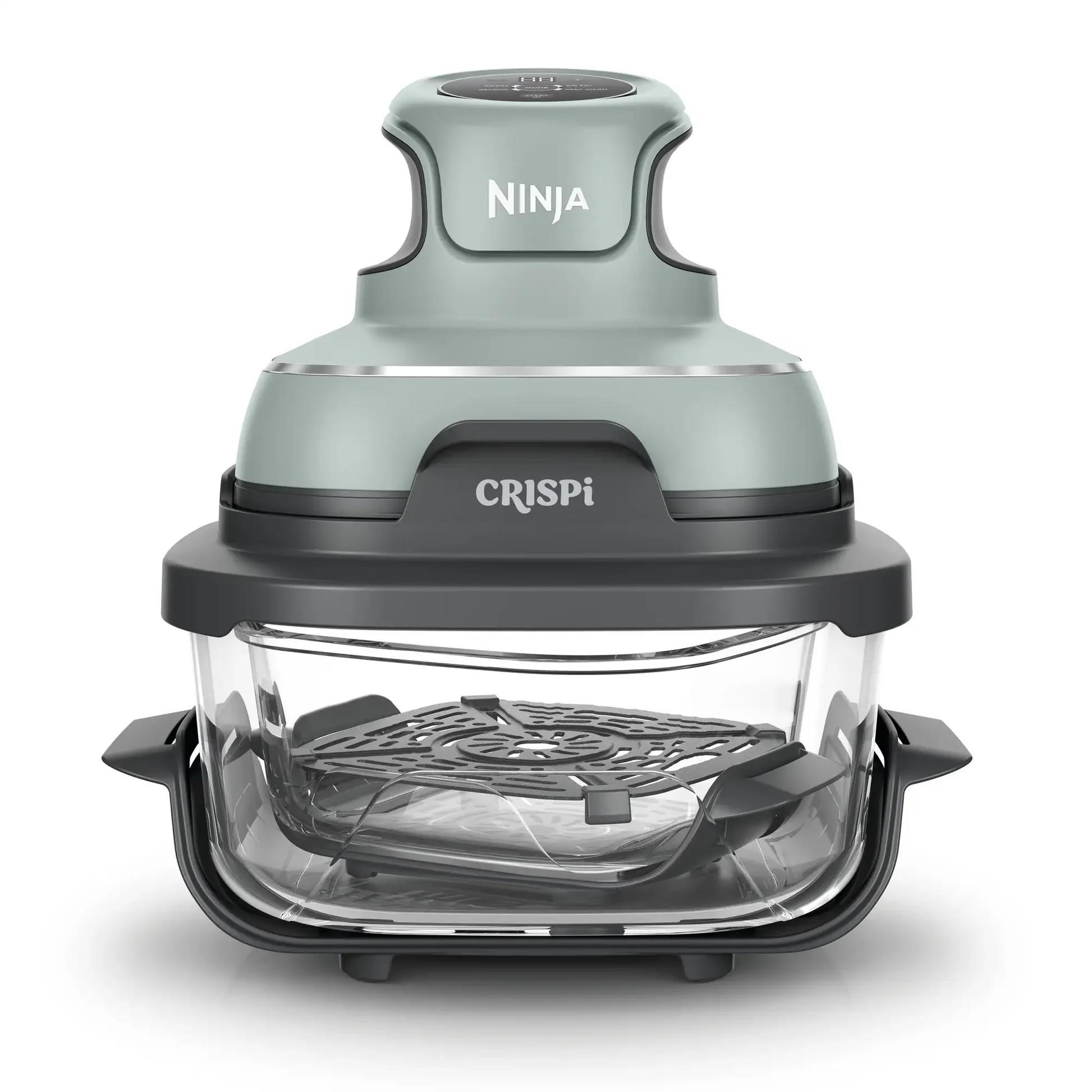 Ninja FN101EUSG Crispi,  přenosná horkovzdušná fritéza,  4v1, zelená, příkon 1700 W,  skleněné nádoby 1, 4 l a 3, 8 l,  bez PFAS0 