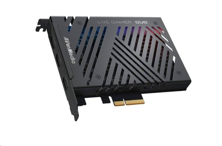 AVERMEDIA Live Gamer DUO GC570D,  duální střihová karta,  PCI-E,  2x HDMI,  Full HD,  2160p,  MPEG 4,  RGB podsvícení0 