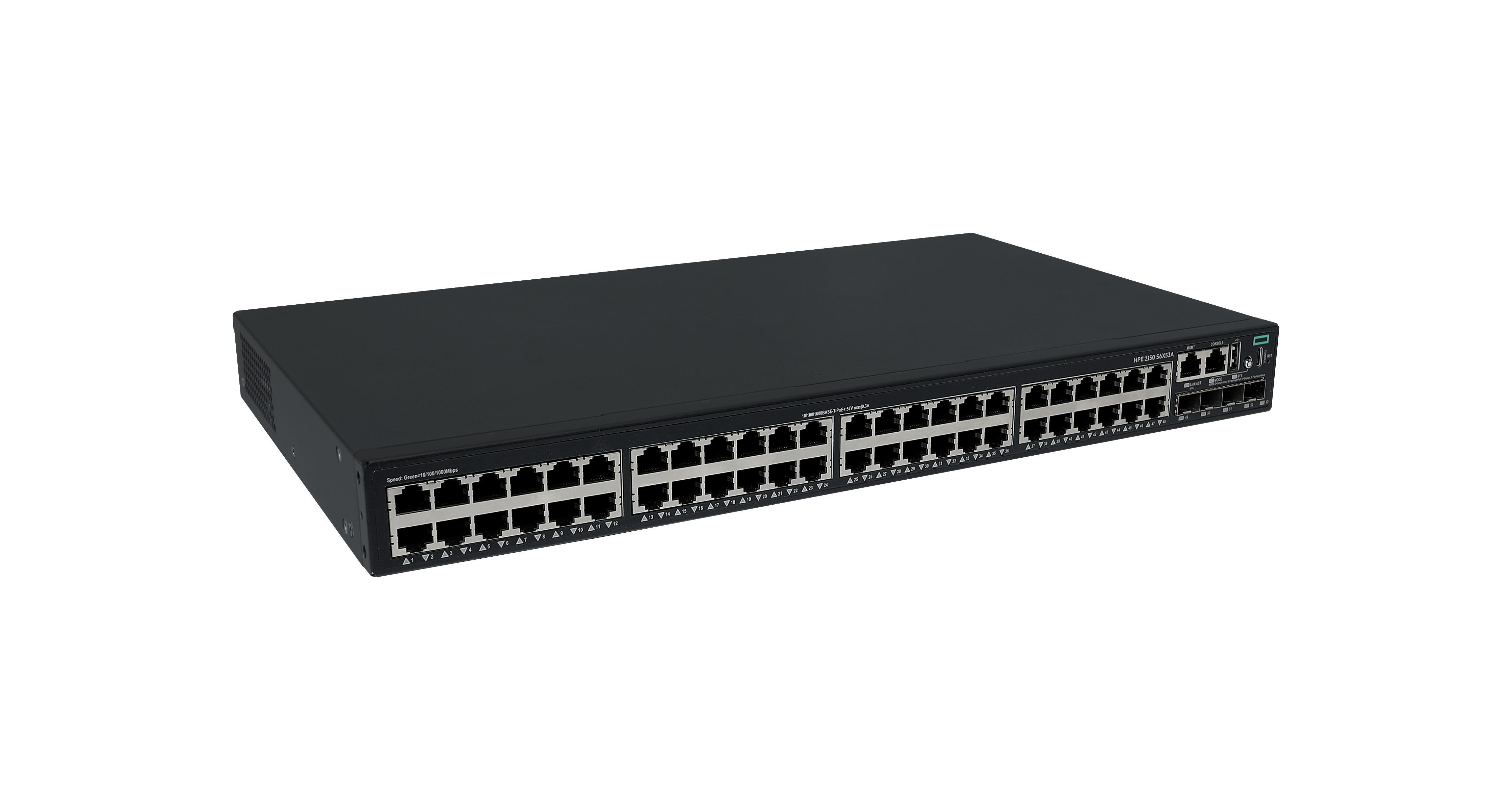 HPE Networking CW 2150 48p 10M/ 100M/ 1G PoE+ 4p SFP+ 1G/ 10G 390W Switch4 