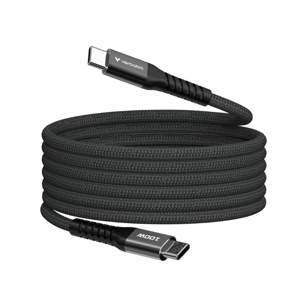 VERBATIM Kabel USB-C Sync & Charge,  100W,  Magnetický,  120cm,  černá0 