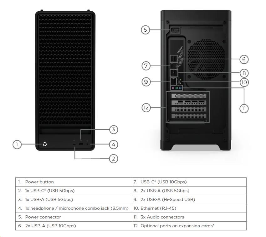 LENOVO PC Legion T5 30AGB10 Tower - Ryzen 5 7600, 32GB, 1TSSD, HDMI, DP, RTX 5060 8GB, BezOS, 3Y CC7 