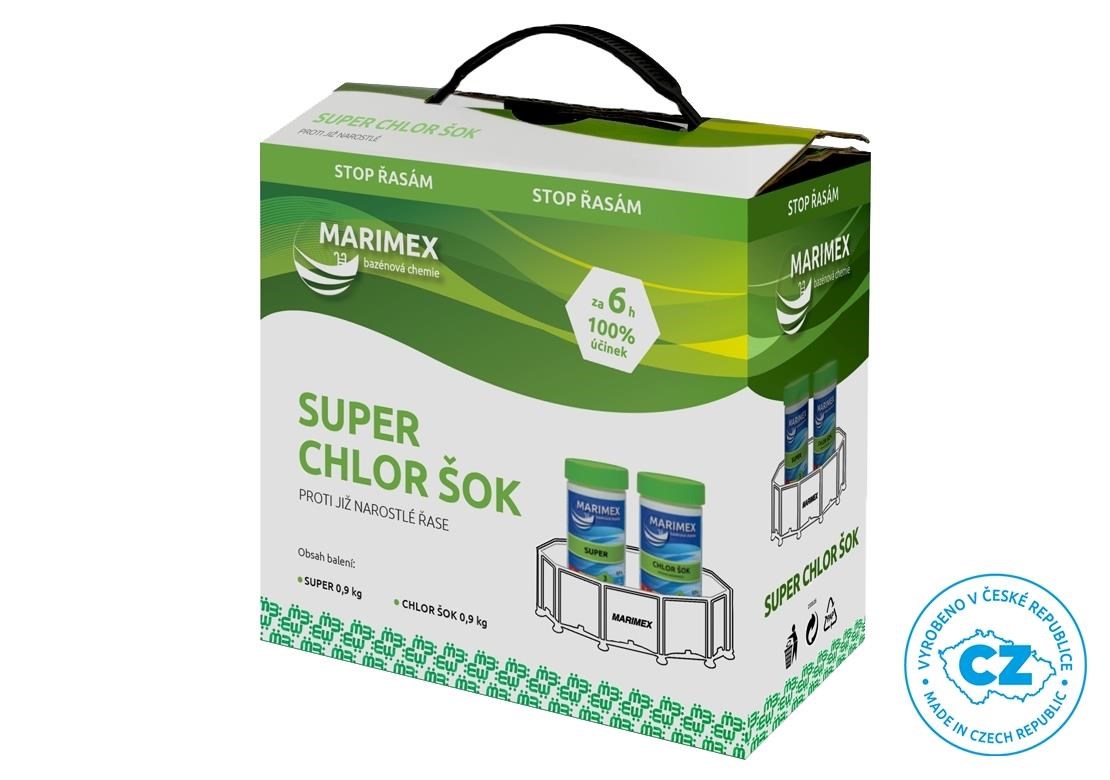 Marimex Super Chlor Šok 2x 0, 9 kg - bazénová chemie - ŘASY0 