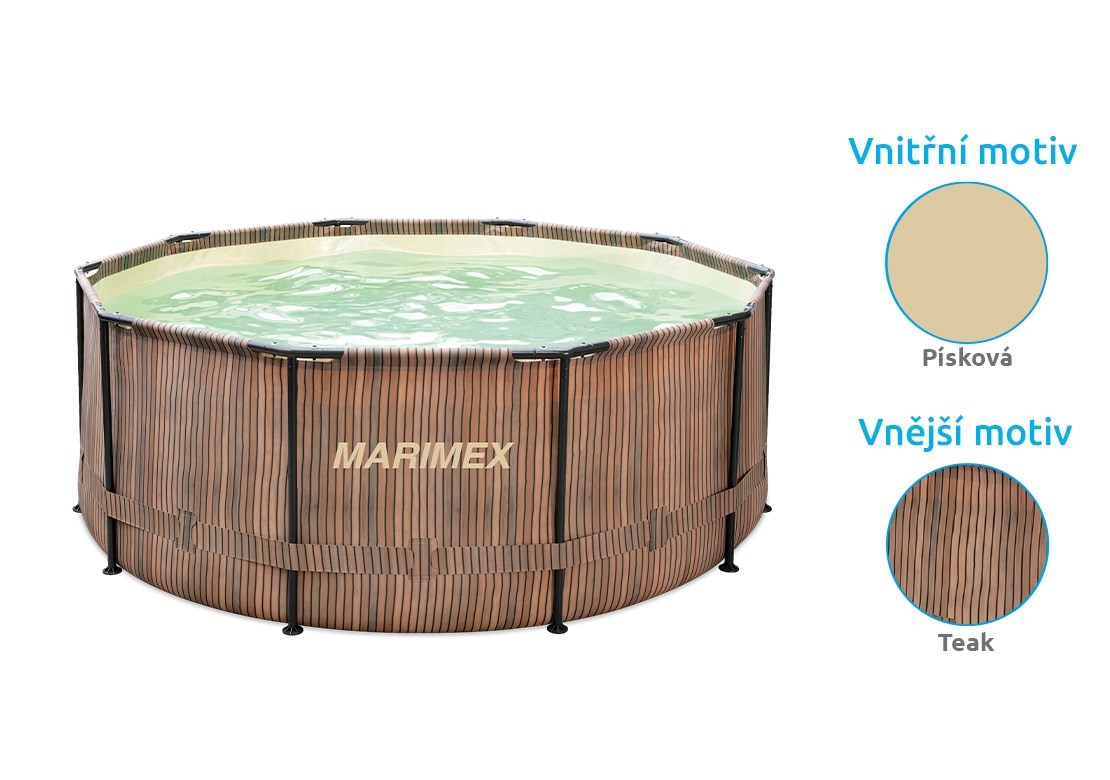 Marimex Florida bazén 3, 66x1, 22 m se zabudovaným skimmerem - motiv TEAK3 