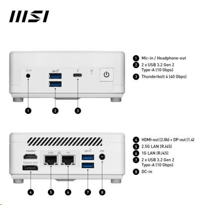 MSI PC Cubi 5 1M-483BEU,  Core 5 120U,  16GB,  N/ A,  N/ A,  No OS,  White4 