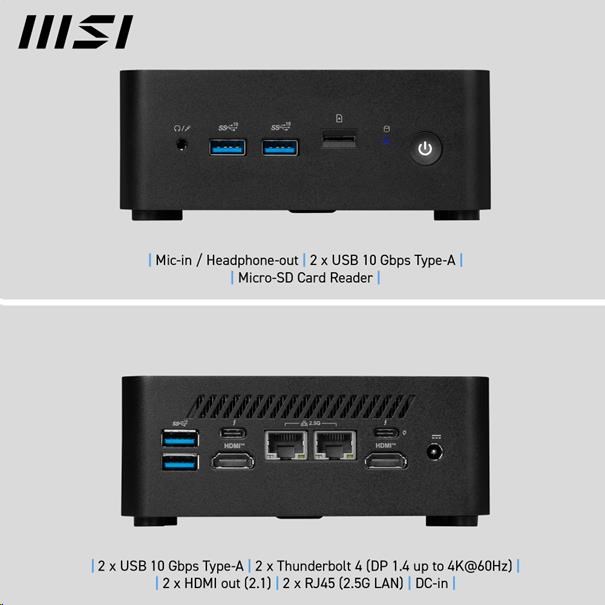 MSI PC Cubi NUC 1MG-418BEU,  Core 7 150U,  16GB,  N/ A,  N/ A,  No OS,  Black9 