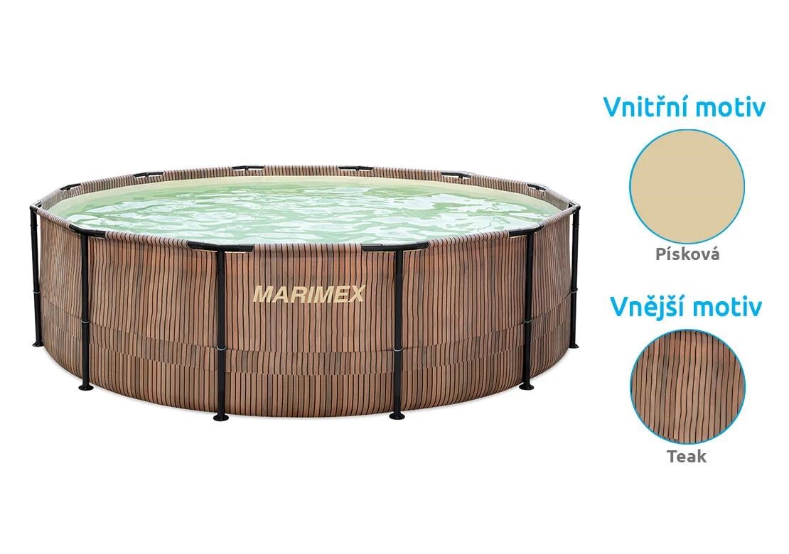 Marimex Florida bazén 4, 57x1, 32 m se zabudovaným skimmerem - motiv TEAK1 