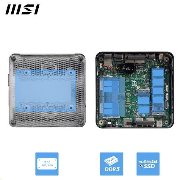 BAZAR - MSI PC Cubi NUC 1MG-418BEU,  Core 7 150U,  16GB,  N/ A,  N/ A,  No OS,  Black - Poškozený obal (Komplet)7 