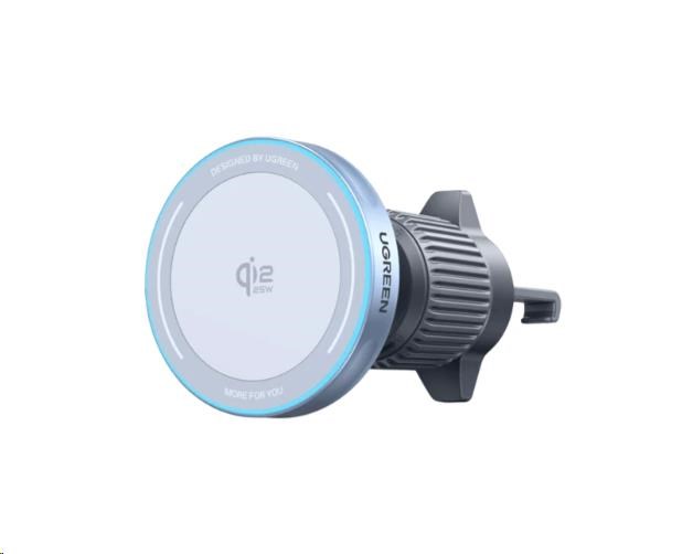UGREEN magnetická bezdrátová nabíječka do auta MagFlow Qi2 25W,  MagSafe,  stříbrná3 