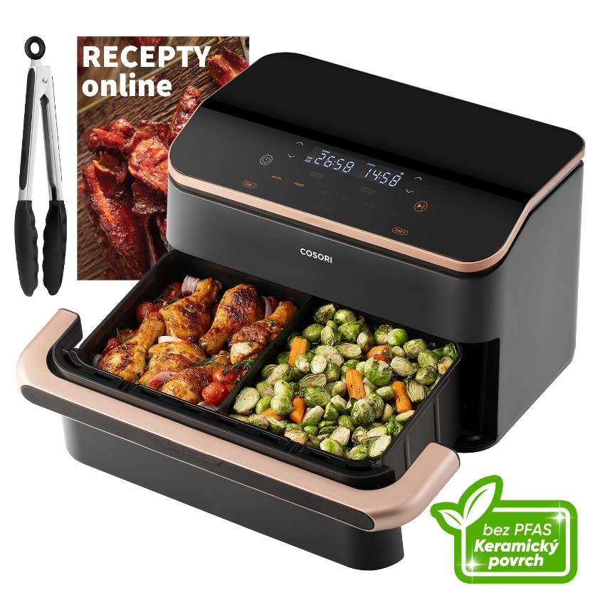 Cosori Dual Blaze TwinFry chytrá horkovzdušná fritéza 10 L,  keramika,  černá1 