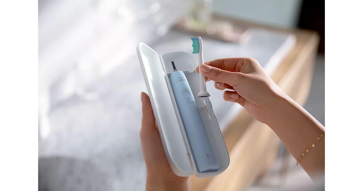 Philips Sonicare 2100 HX3651/ 12 sonický zubní kartáček,  světle modrý,  SmarTimer,  QuadPacer,  14denní výdrž3 