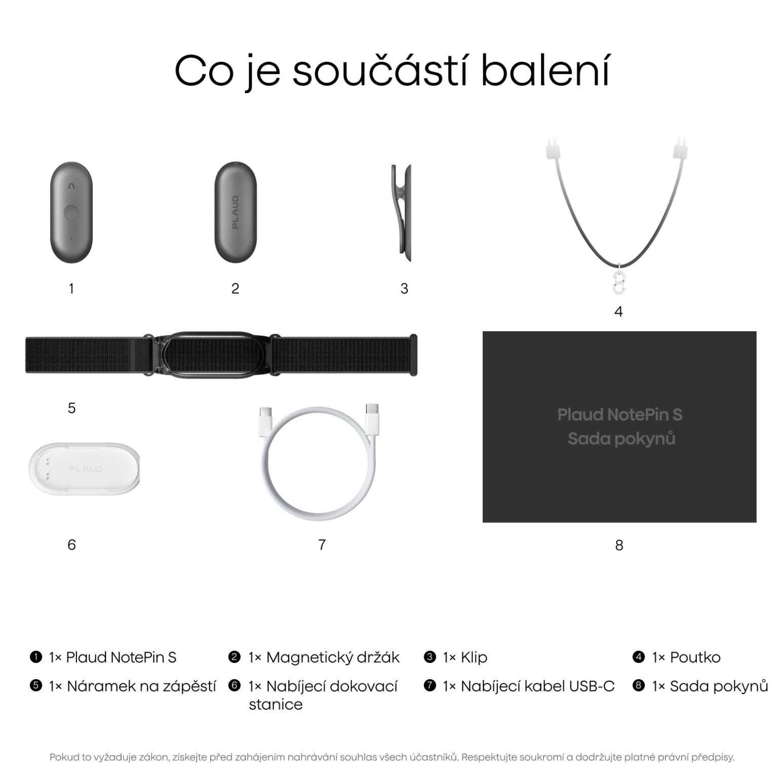 PLAUD Note Pin S Purple - AI hlasový záznamník + náramek a šňůrka na krk10 