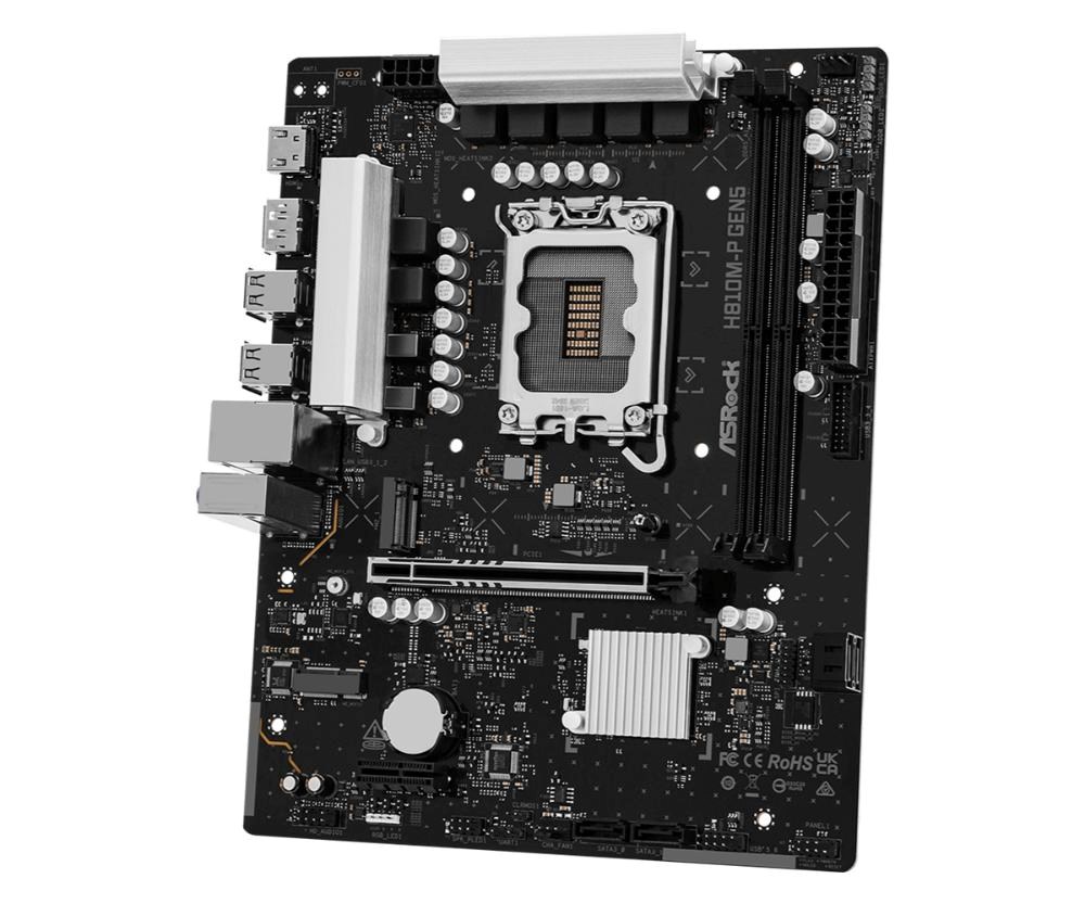 ASRock MB Sc LGA1851 H810M-P Gen5,  Intel H810,  2xDDR5, 1xDP,  1xHDMI,  mATX3 
