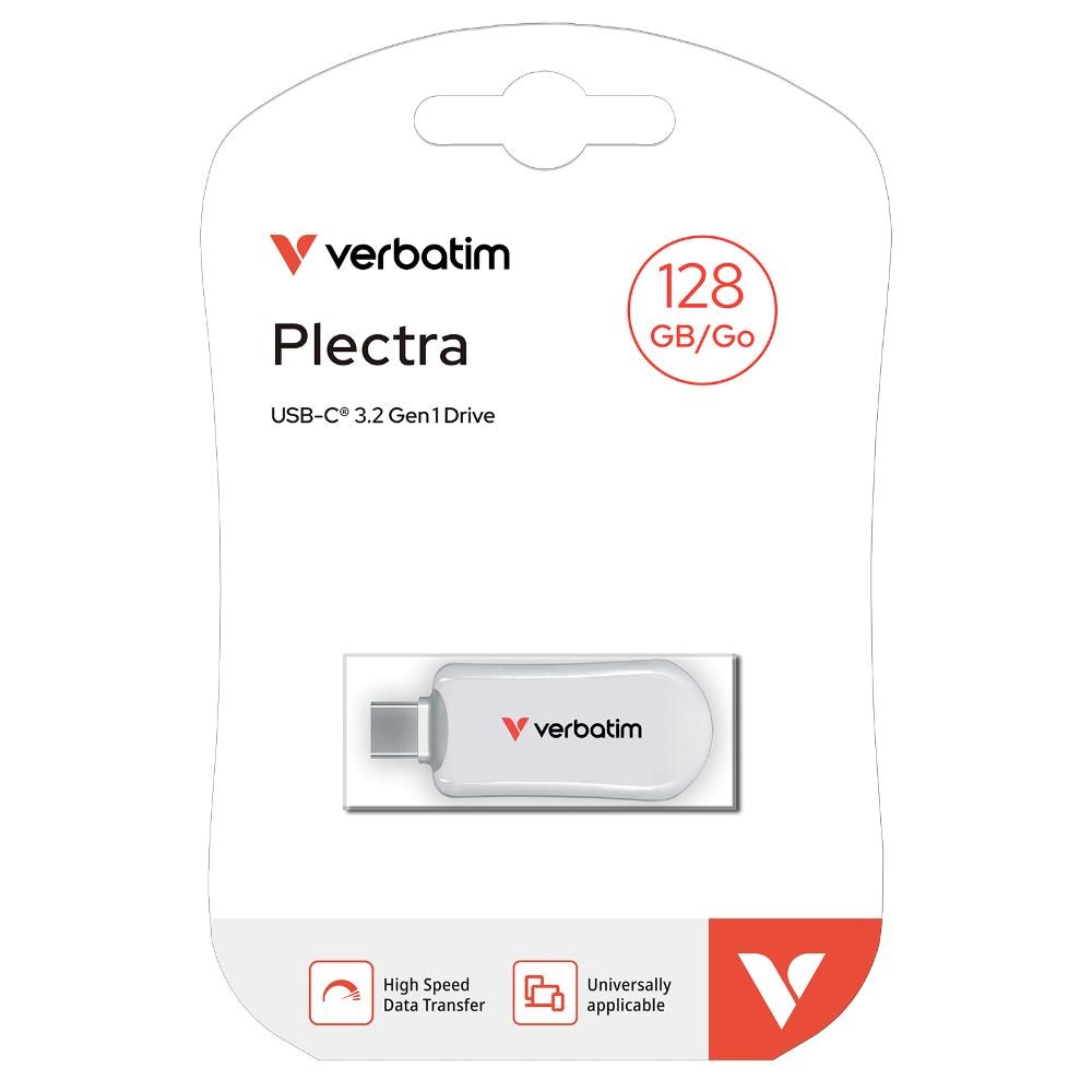 VERBATIM Flash Disk 128GB Plectra USB-C 3.0,  bílá1 