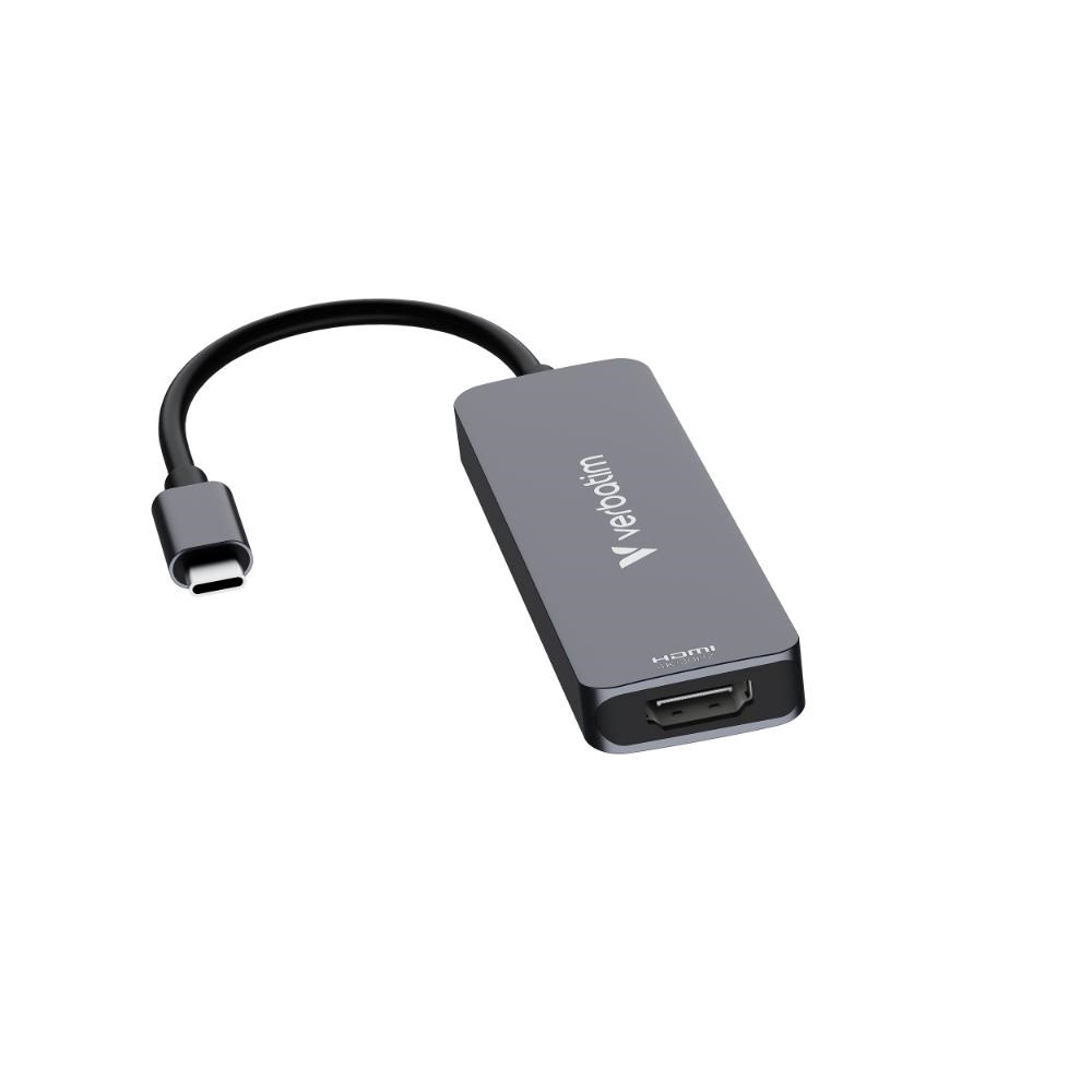 VERBATIM Dokovací stanice USB-C,  4v1,  HDMI,  USB-C PD,  USB 3.0,  USB 2.0,  šedá0 