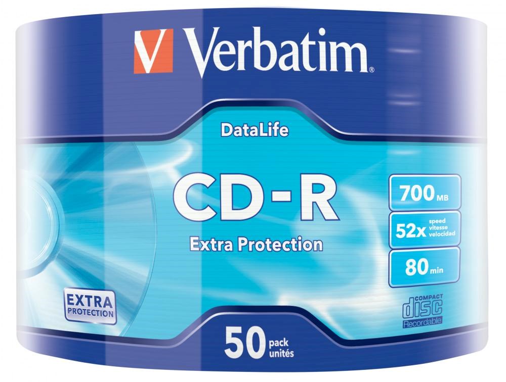 VERBATIM CD-R (50-pack)Wrap/ Extra Protection/ 52x/ 700MB0 