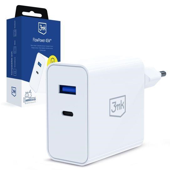 3mk FlowPower 45W 1A1C PD3.0 QC4+ White0 