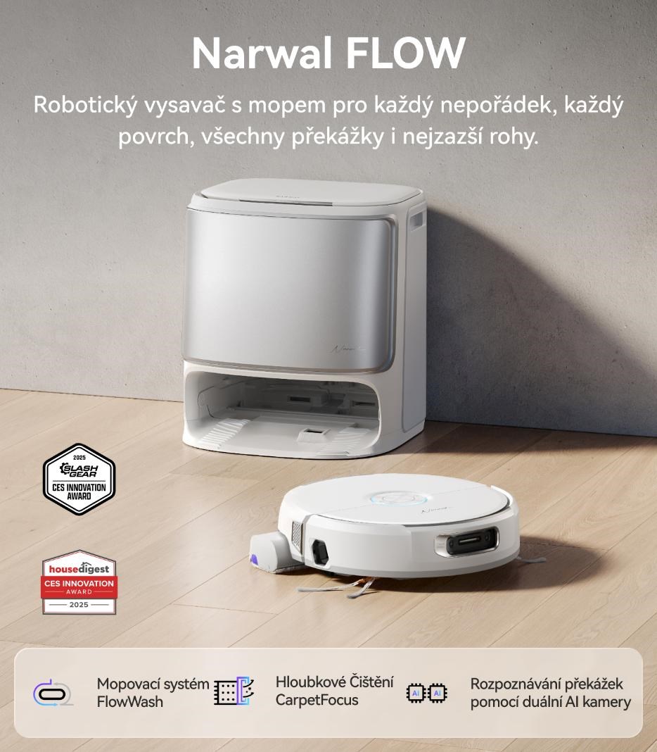 Narwal Flow - AI robotický vysavač s pásovým mopem a samočistící stanicí1 