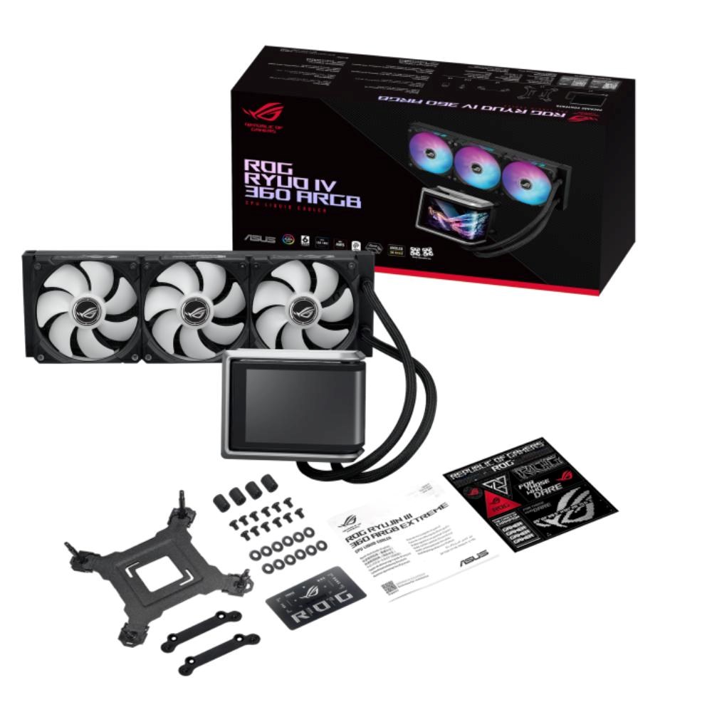 ASUS vodní chladič CPU AIO ROG RYUO IV 360 ARGB,  3x120mm,  LGA1851,  AM5,  černá7 