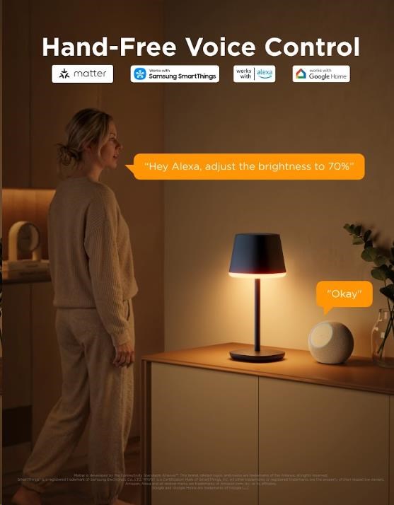 Govee Table Lamp Classic S RGBICWW stolní lampa,  Matter4 
