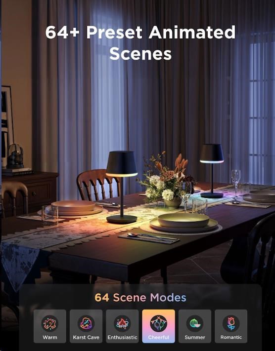 Govee Table Lamp Classic S RGBICWW stolní lampa,  Matter7 