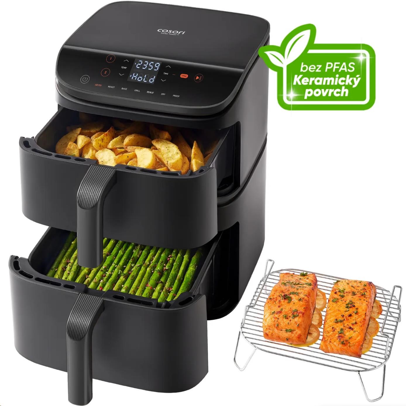 Cosori Turbo Tower horkovzdušná fritéza 10, 8 L,  keramika,  černá0 