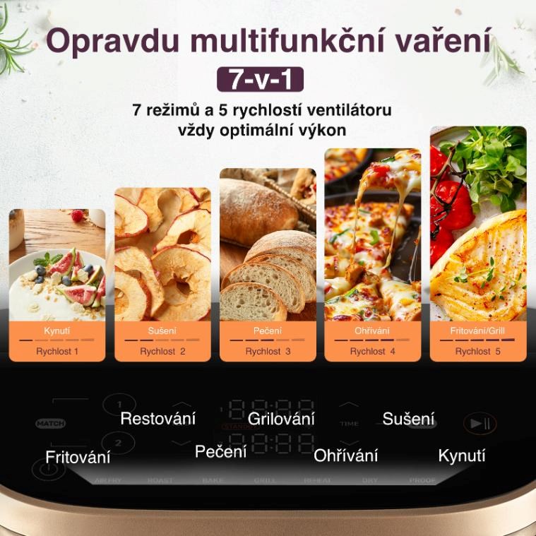Cosori Turbo Tower horkovzdušná fritéza 10, 8 L,  keramika,  černá7 