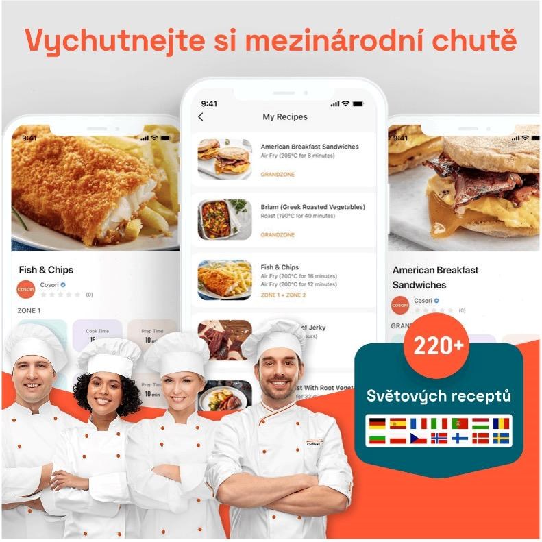 Cosori Turbo Tower horkovzdušná fritéza 10, 8 L,  keramika,  černá8 
