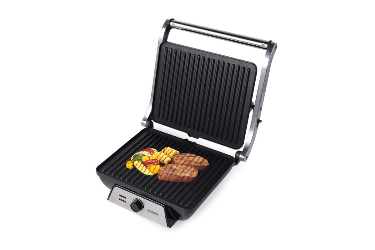 BAZAR - Orava Grillchef 4 elektrický kontaktní gril,  2000 W,  regulace teploty,  manuální ovládání,  tepelně izolovaná ruko0 