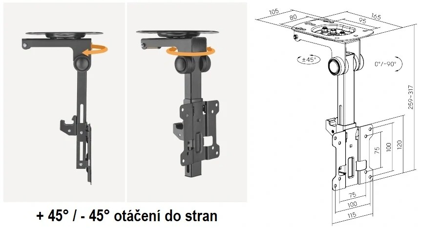 Držák Tv monitoru Fiber Mounts Reizer
4 