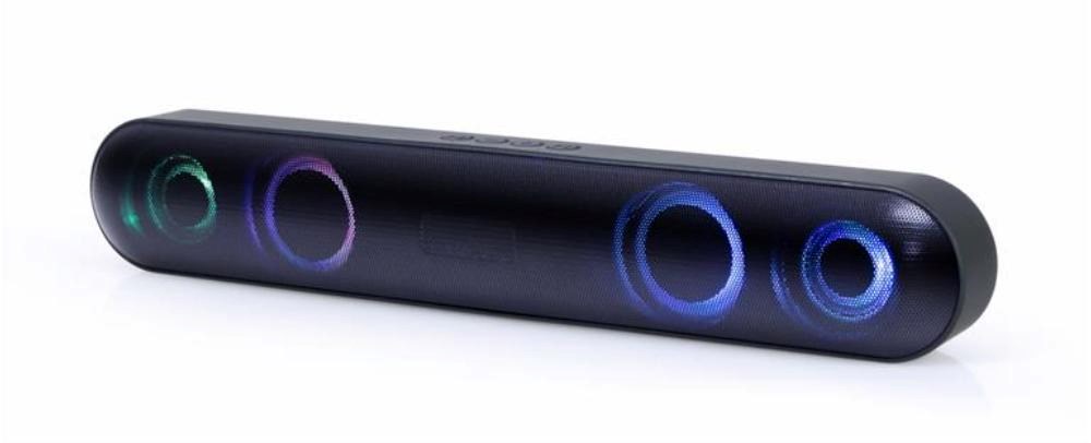GEMBIRD Soundbar SPKBT-BAR400L,  Bluetooth,  2x5W,  LED podsvícení,  černá0 