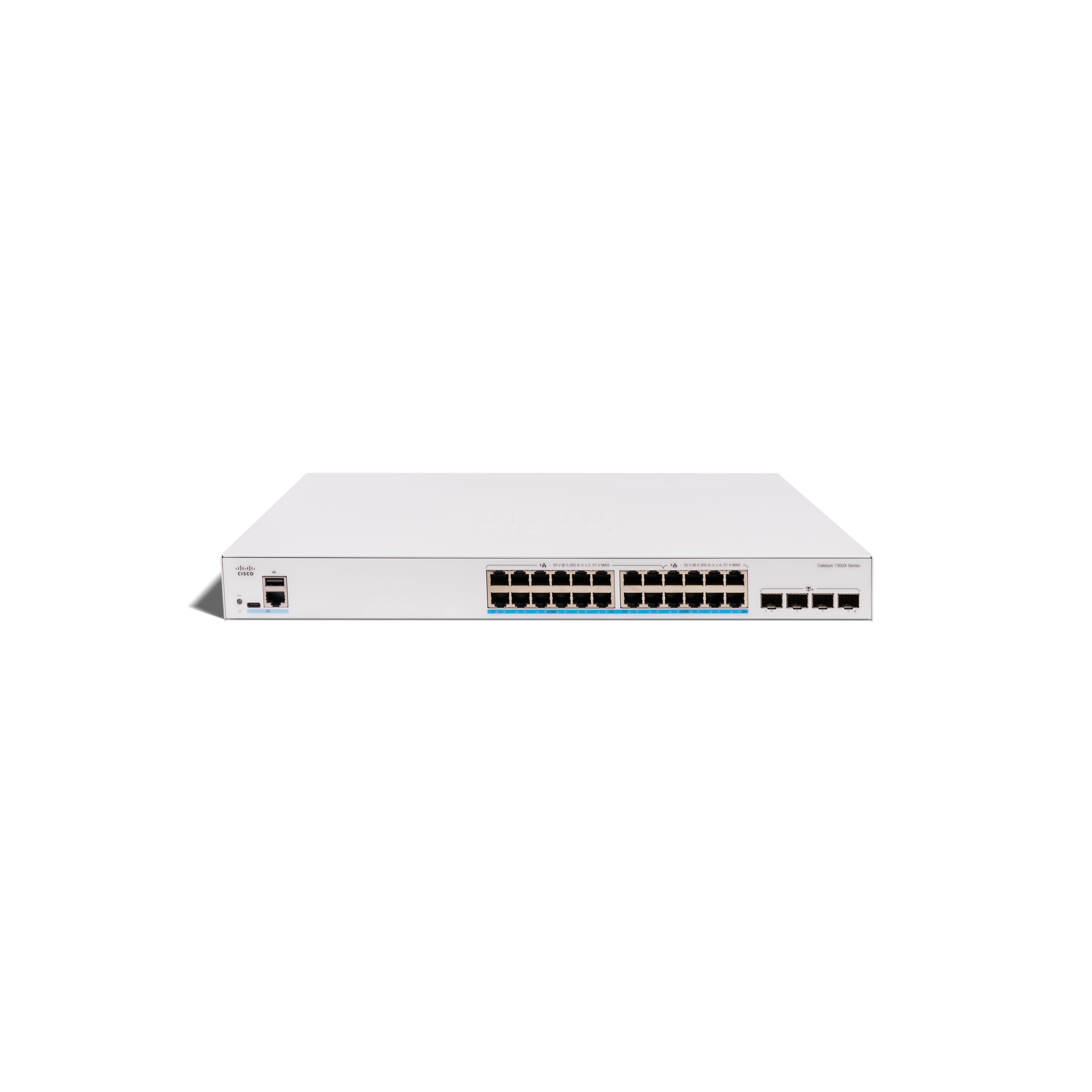Cisco Catalyst switch C1300X-24MU-4X (24x2, 5GbE, 4xSFP28, 10Gb/ s uplink - 25Gb/ s stack only, 16xPoE+, 8xPoE++, 740W)0 