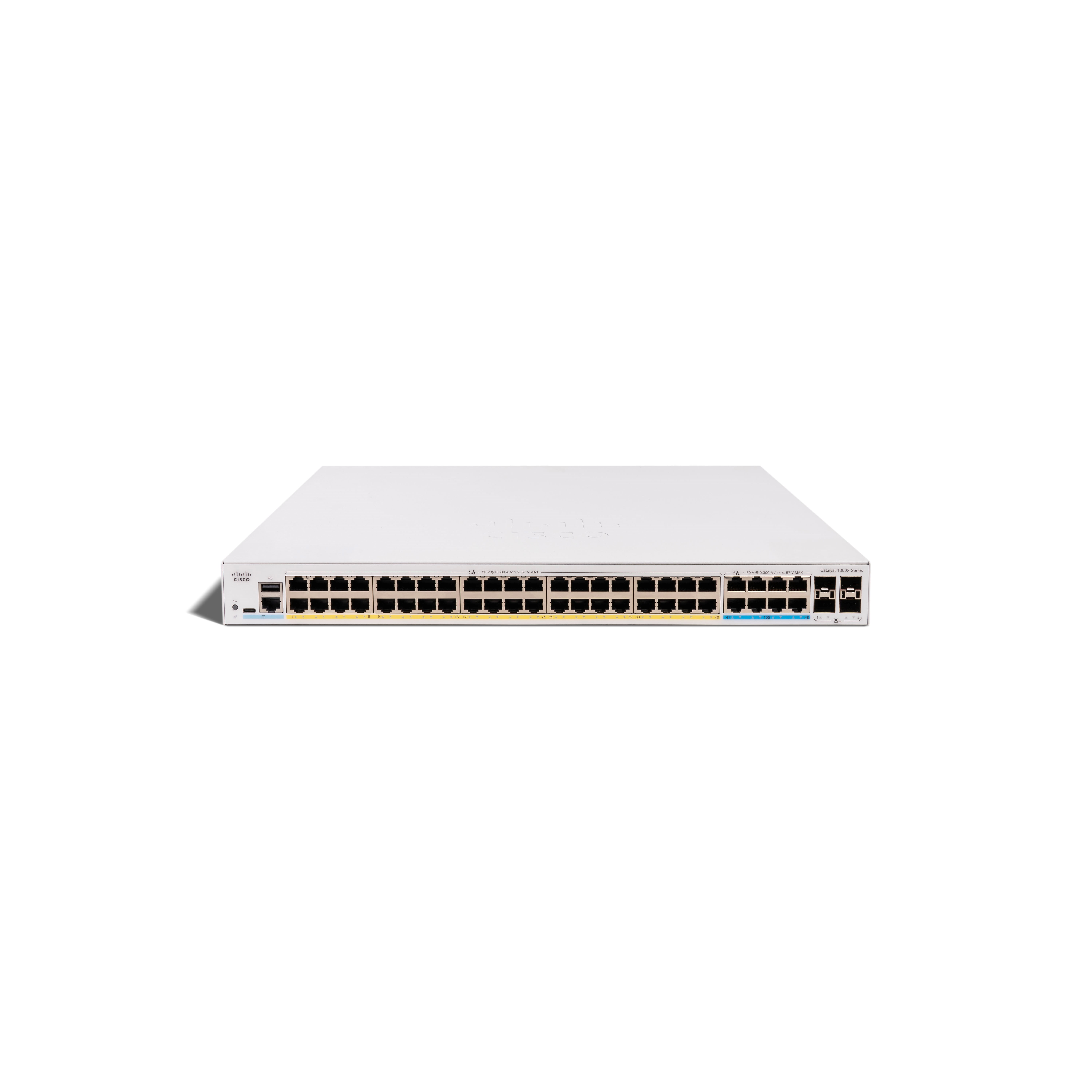 Cisco Catalyst switch C1300X-48NGU-4X (40xGbE, 8x5GbE, 4xSFP28, 10Gb/ s uplink - 25Gb/ s stack only, 40xPoE+, 8xPoE++, 740W)0 