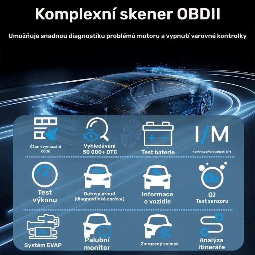 PremiumCord ELM327 OBD-II bezdrátový diagnostický skener pro automobily - Detektor vad v automobilu9 