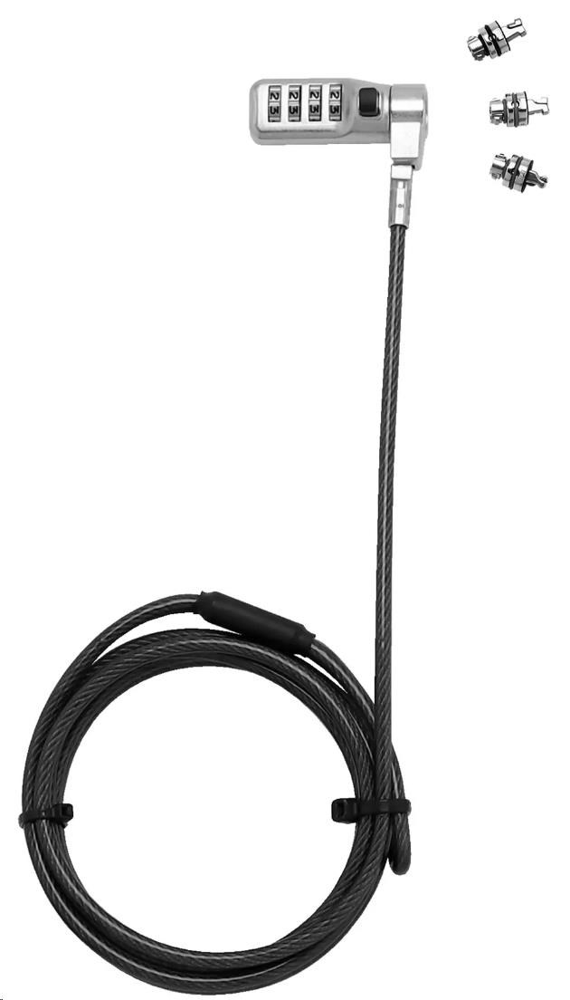 DICOTA Universal Security Cable Lock, 3 Exchangeable heads fits all slots,  combination0 