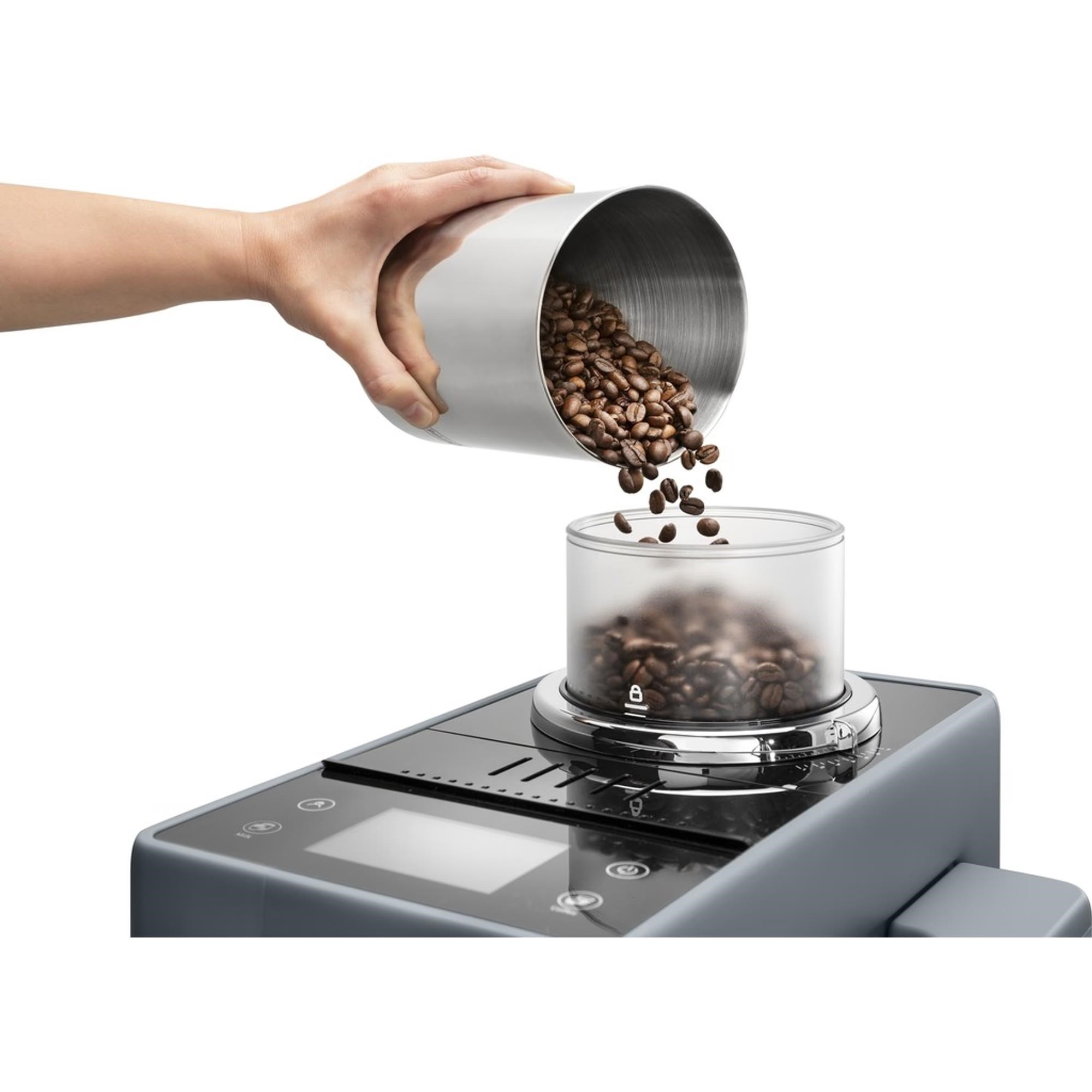 DeLonghi Rivelia EXAM440.55.G,  automatický kávovar šedý,  LatteCrema,  Bean Switch,  Bean Adapt,  16 nápojů3 