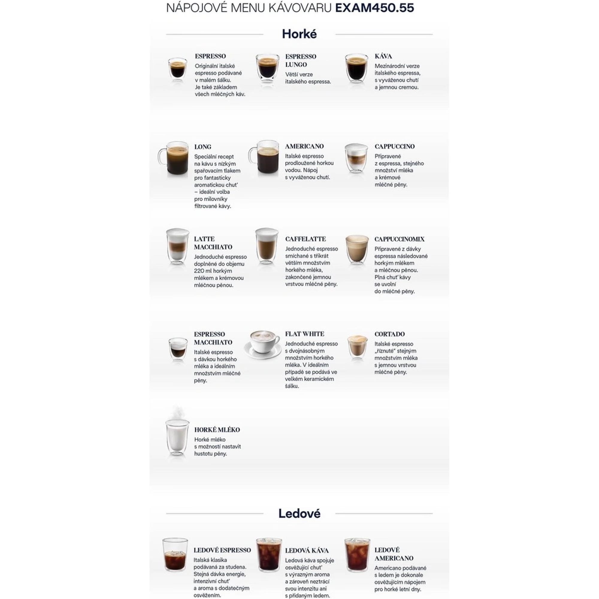 DeLonghi Rivelia EXAM440.55.G,  automatický kávovar šedý,  LatteCrema,  Bean Switch,  Bean Adapt,  16 nápojů6 