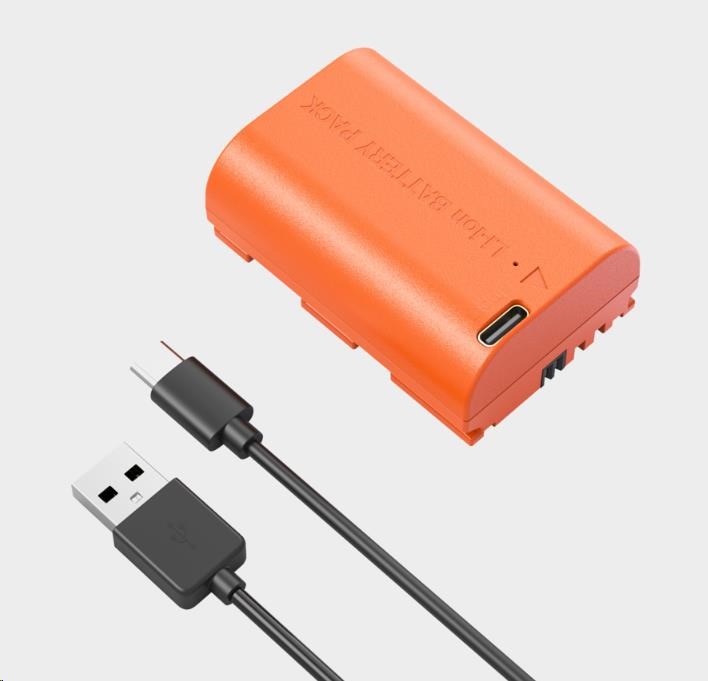 SmallRig 5407 Camera Battery USB-C Rechargeable Canon LP-E6P Orange1 