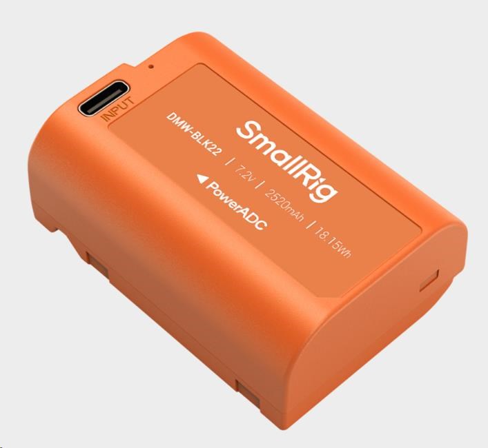 SmallRig 4979 Camera Battery USB-C Rechargeable DMW-BLK22 Orange0 