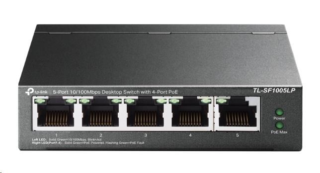 TP-Link switch TL-SF1005LP v3.40 (P/ N:1700000439) (5x100Mb/ s,  4xPoE,  41W,  fanless)0 