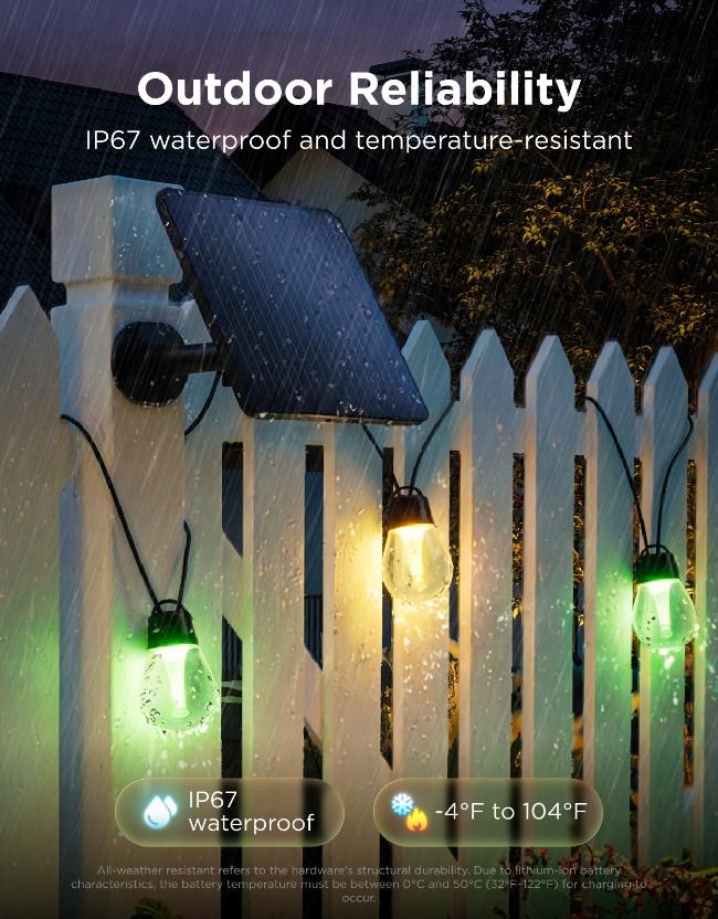 Govee RGBICW Smart solární zahradní retěz 8 žárovek2 
